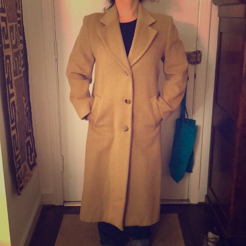 Wool camel hair long coat